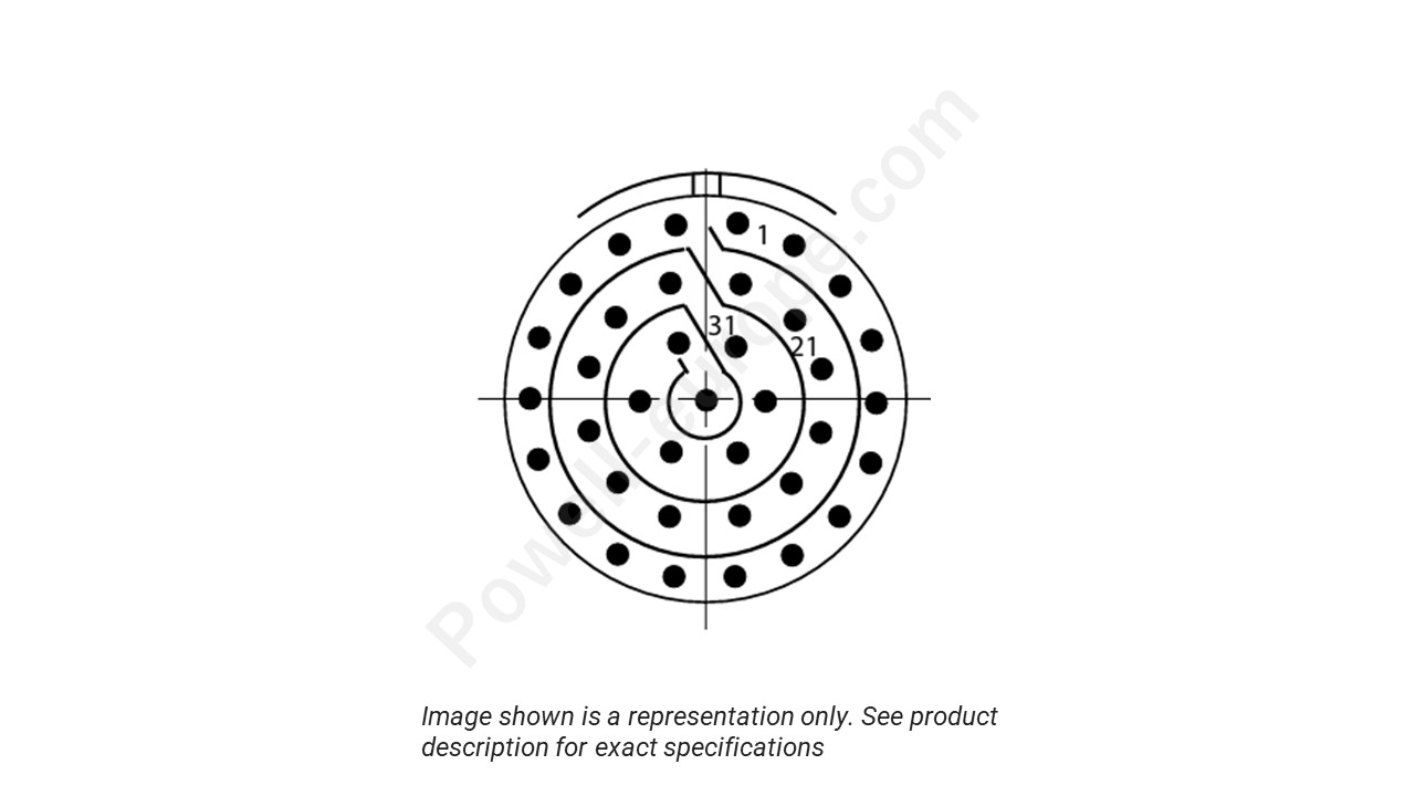 Image showing the insert arrangement and polarization of the Conesys D38999/26ZD35AN