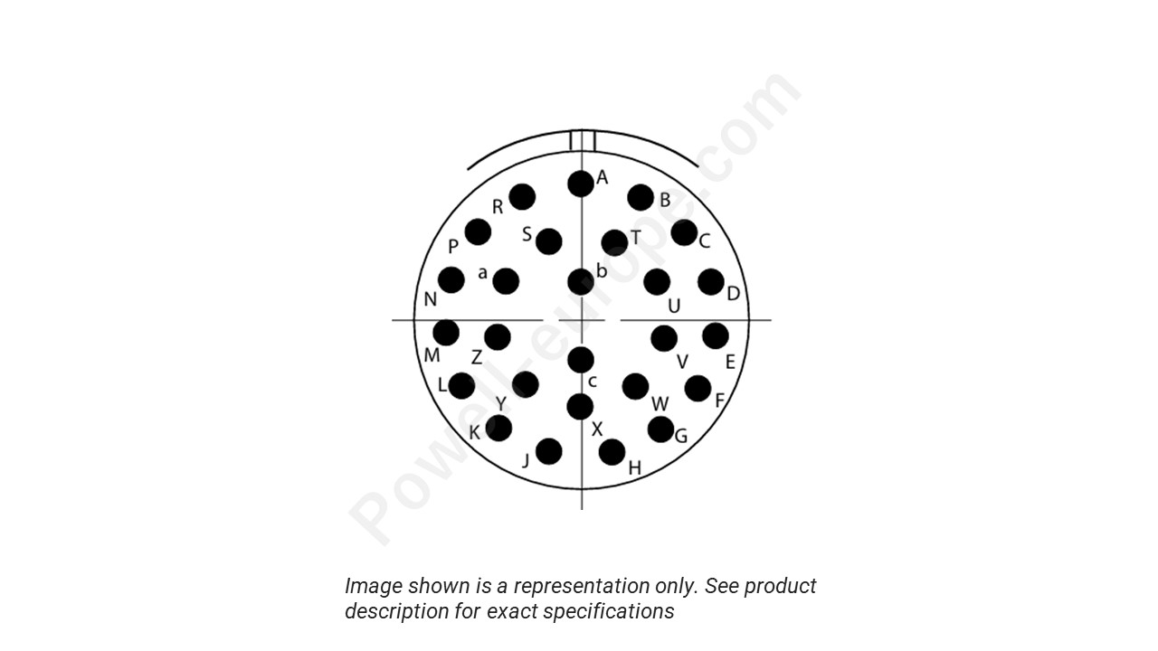 Image showing the insert arrangement and polarization of the Conesys D38999/26ZE26AN