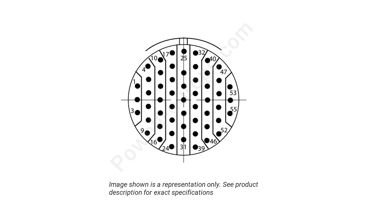 Image showing the insert arrangement and polarization of the Conesys D38999/26ZE35AA