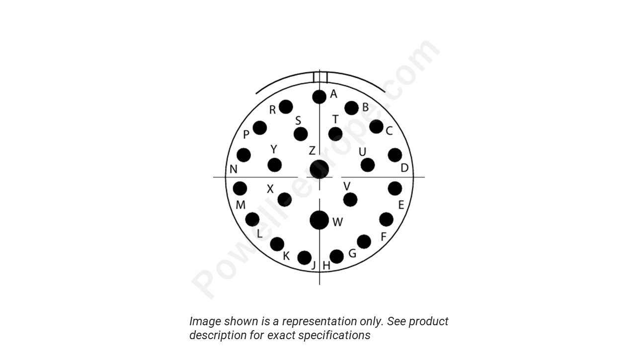 Image showing the insert arrangement and polarization of the Conesys D38999/26ZE99AN