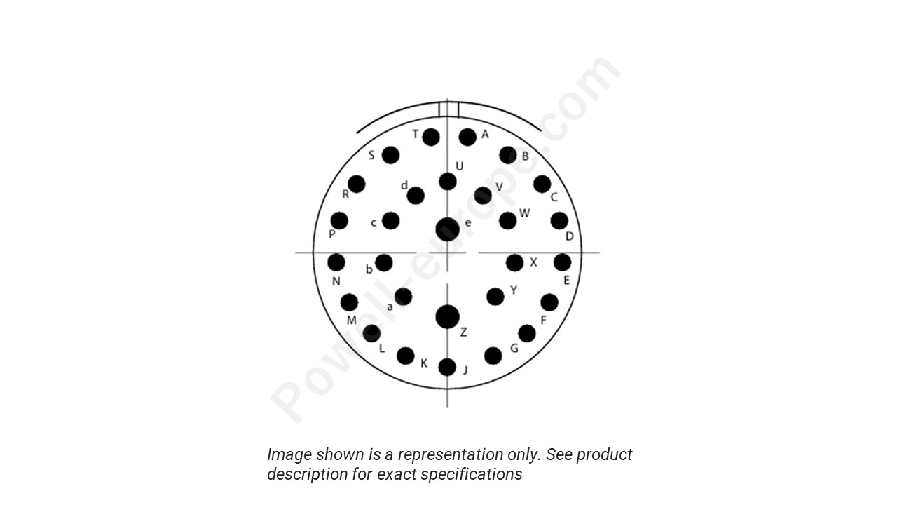 Image showing the insert arrangement and polarization of the Conesys D38999/26ZF28AA