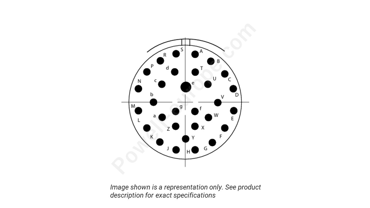 Image showing the insert arrangement and polarization of the Conesys D38999/26ZF30AN