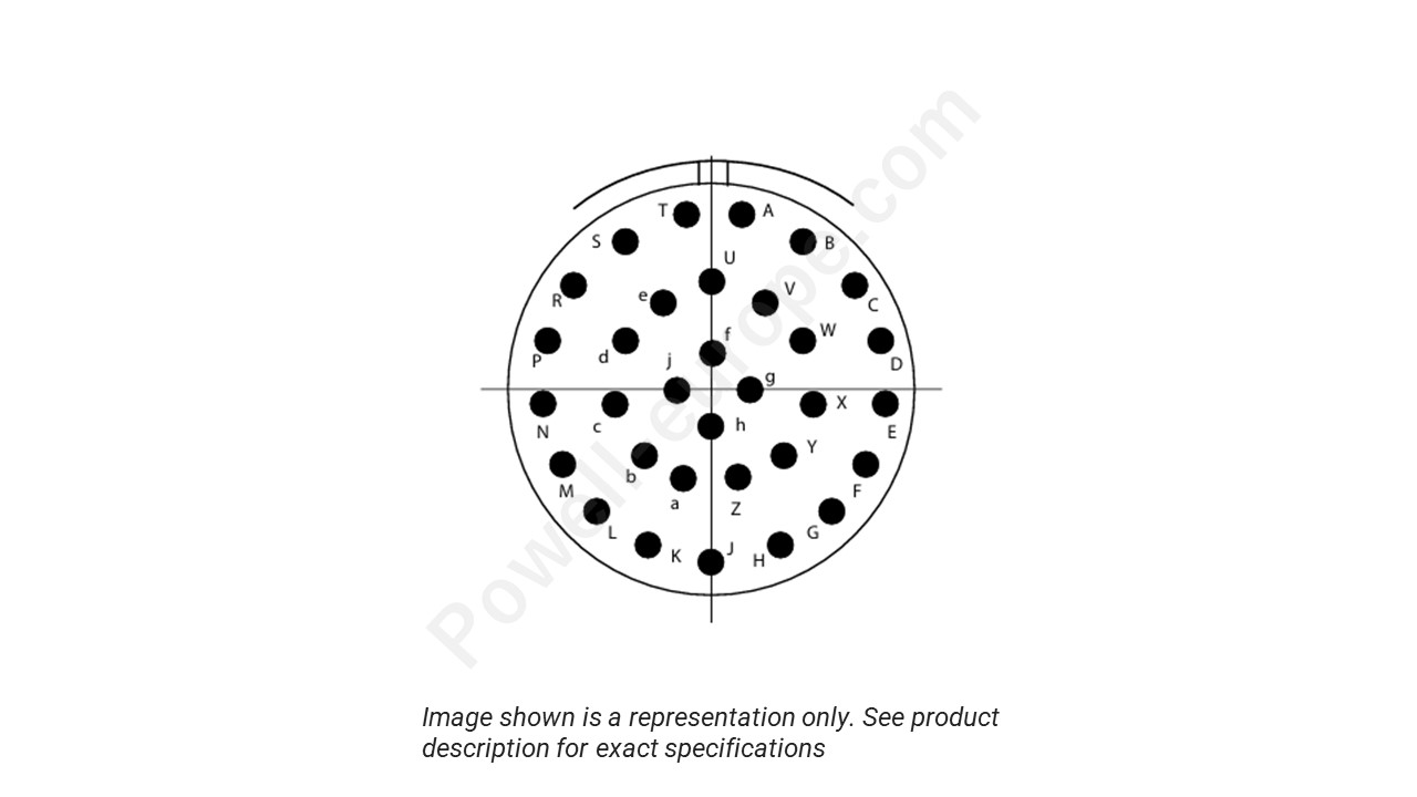 Image showing the insert arrangement and polarization of the Conesys D38999/26ZF32AA