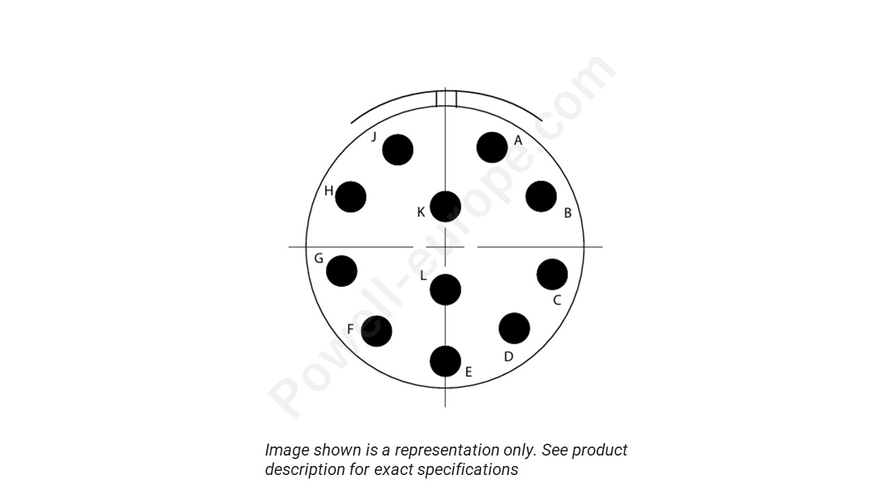 Image showing the insert arrangement and polarization of the Conesys D38999/26ZG11AN