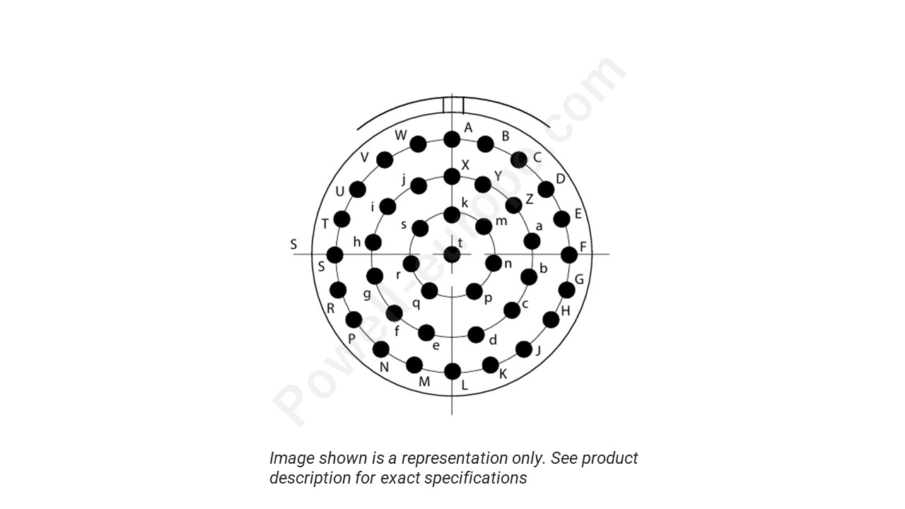 Image showing the insert arrangement and polarization of the Conesys D38999/26ZG41AA