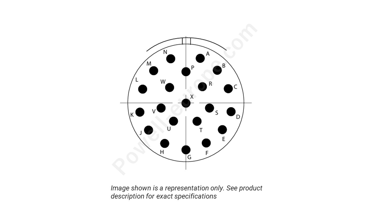 Image showing the insert arrangement and polarization of the Conesys D38999/26ZH21AN