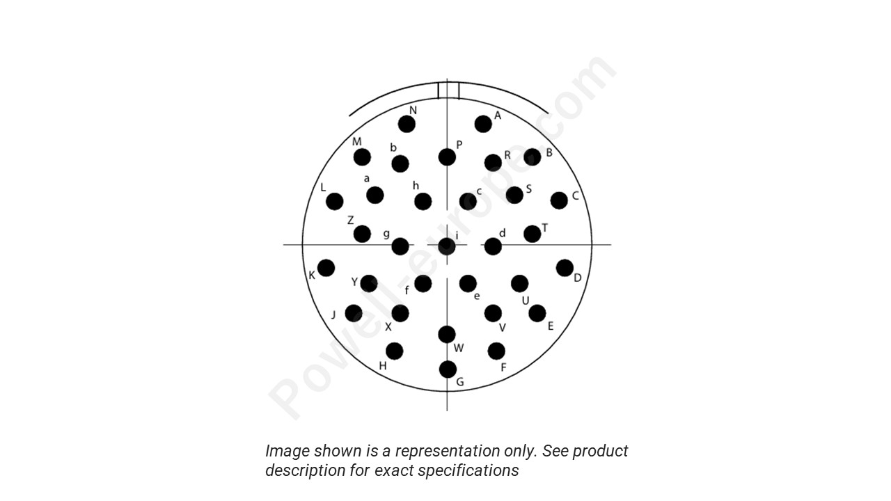 Image showing the insert arrangement and polarization of the Conesys D38999/26ZH32AN