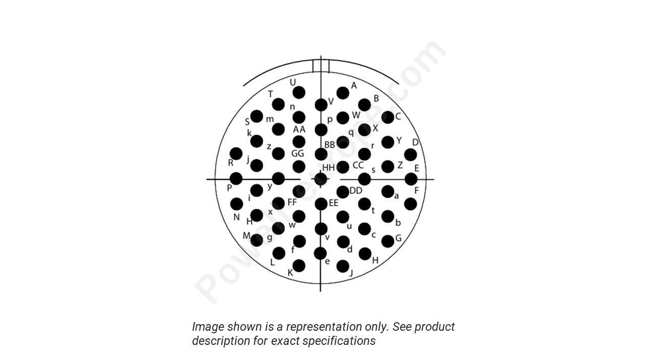 Image showing the insert arrangement and polarization of the Conesys D38999/26ZH55AN