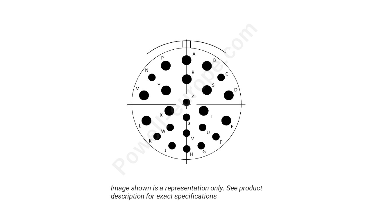 Image showing the insert arrangement and polarization of the Conesys D38999/26ZJ24AN