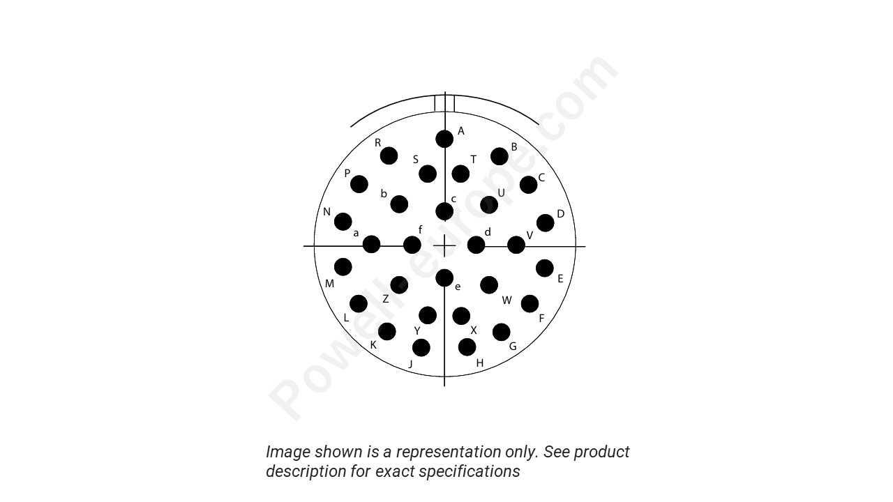 Image showing the insert arrangement and polarization of the Conesys D38999/26ZJ29AN