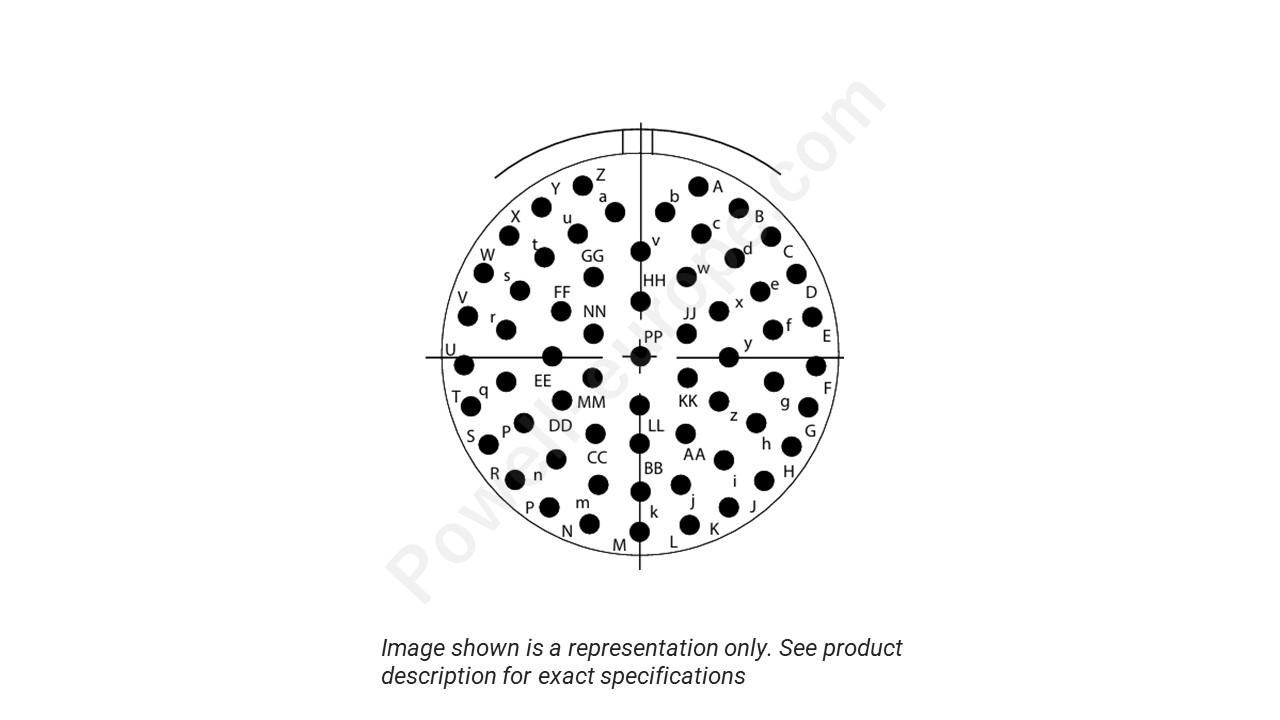 Image showing the insert arrangement and polarization of the Conesys D38999/26ZJ61AN