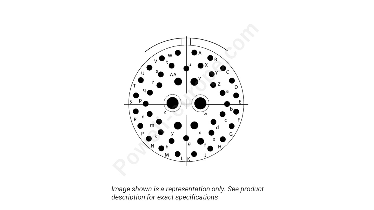 Image showing the insert arrangement and polarization of the Conesys D38999/26ZJ90AA