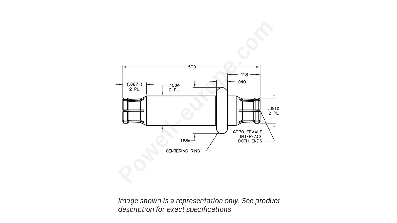 Image showing an extract of the 2D drawing of the Corning Gilbert 0118-921-1