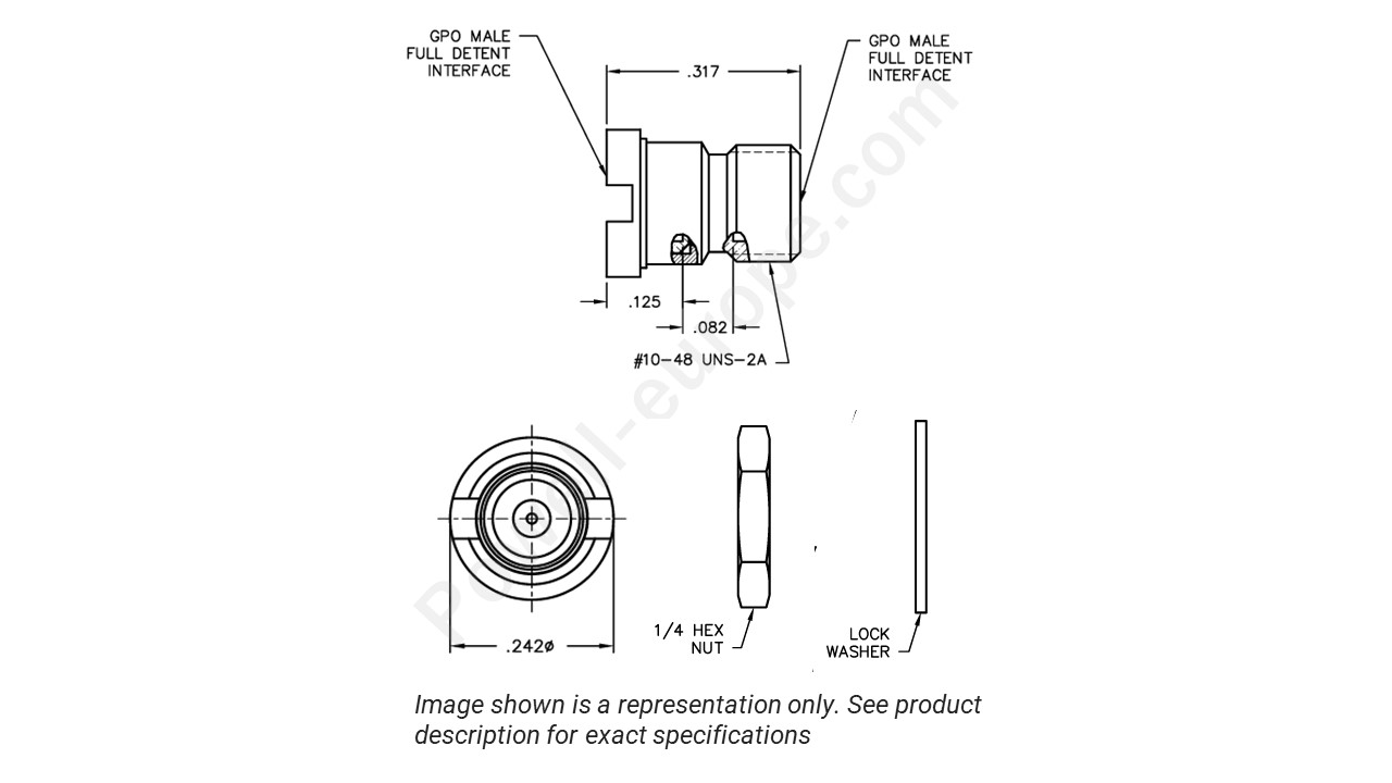 Image showing an extract of the 2D drawing of the Corning Gilbert 0119-783-1