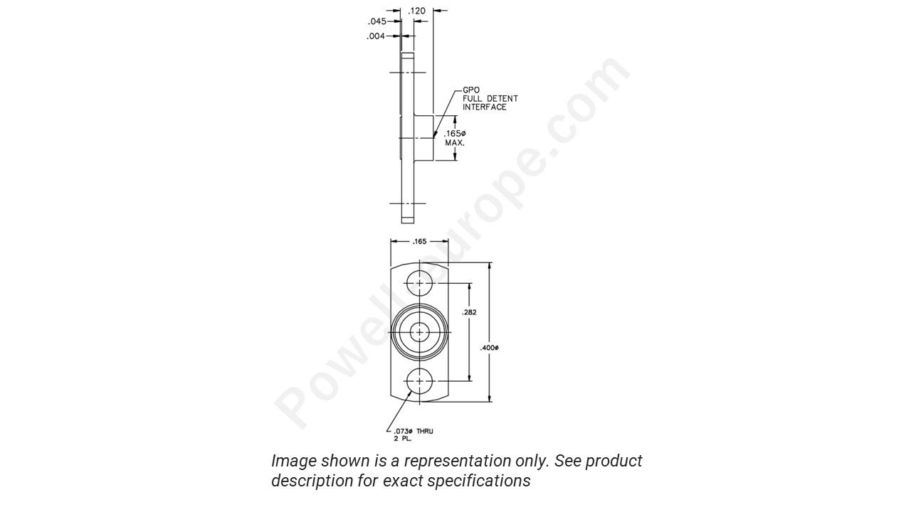 Image showing an extract of the 2D drawing of the Corning Gilbert 0119-950-3