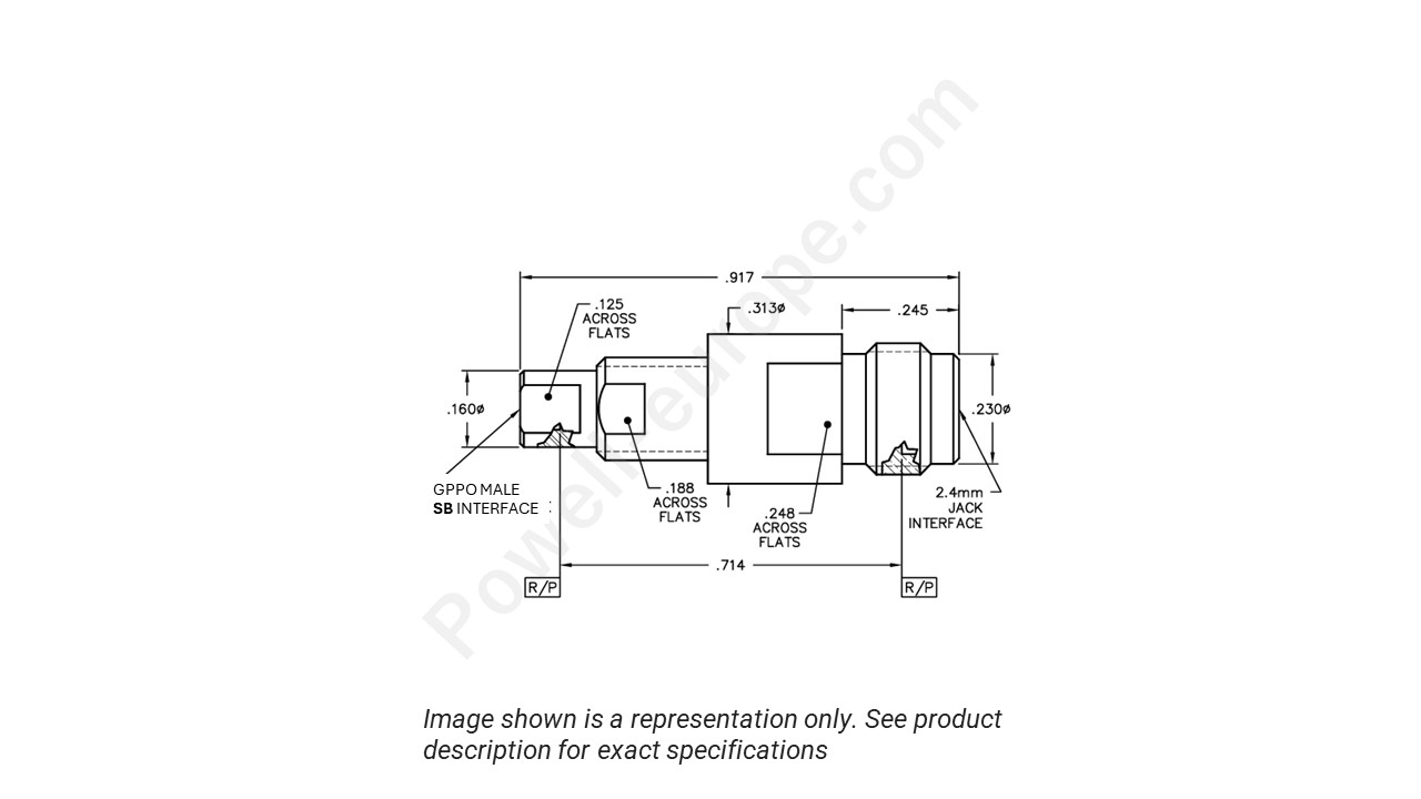 Image showing an extract of the 2D drawing of the Corning Gilbert 1B5C1-0503-01@MOD