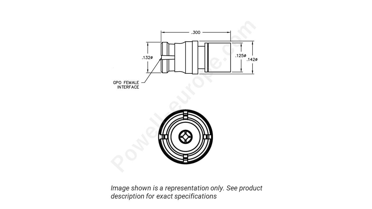 Image showing an extract of the 2D drawing of the Corning Gilbert A055-A11-01