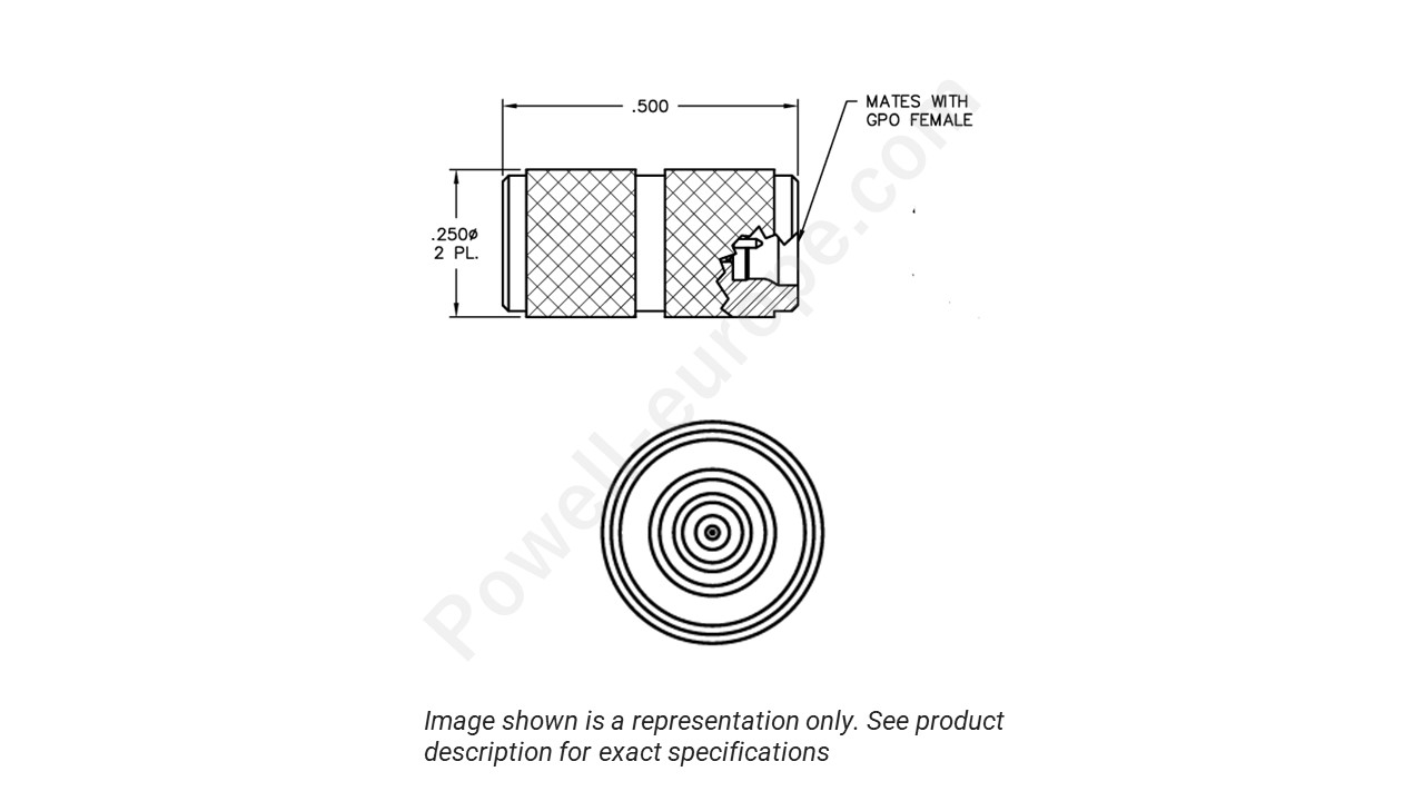 Image showing an extract of the 2D drawing of the Corning Gilbert A096-A99-01