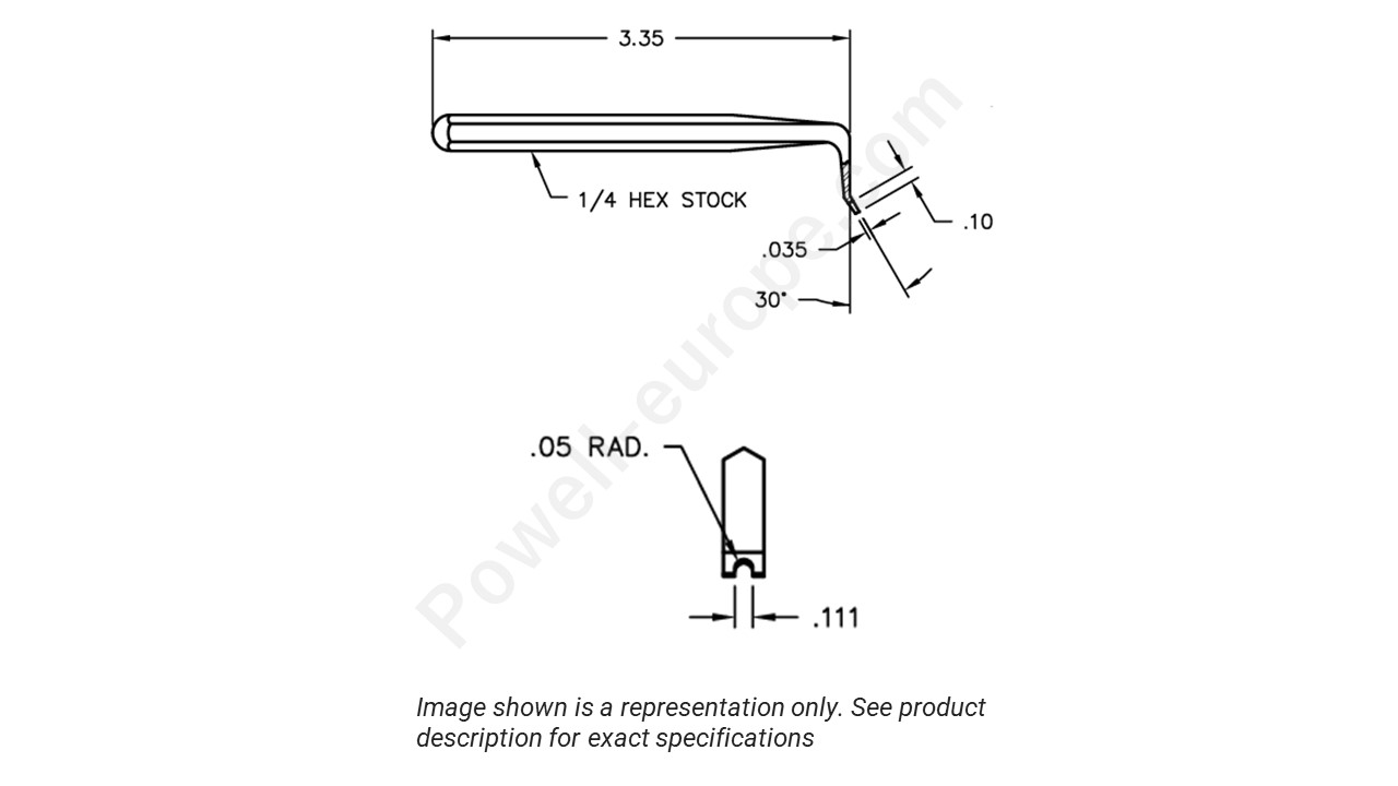 Image showing an extract of the 2D drawing of the Corning Gilbert A098-A99-03
