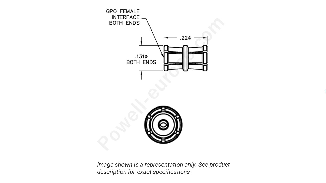 Image showing an extract of the 2D drawing of the Corning Gilbert A1A1-0001-02