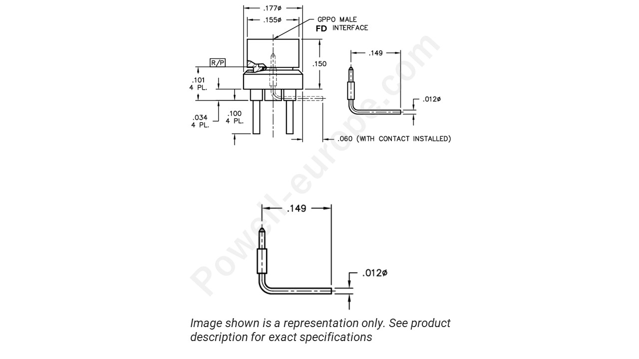 Image representing the style and polarization of the Corning Gilbert B008-P33-01