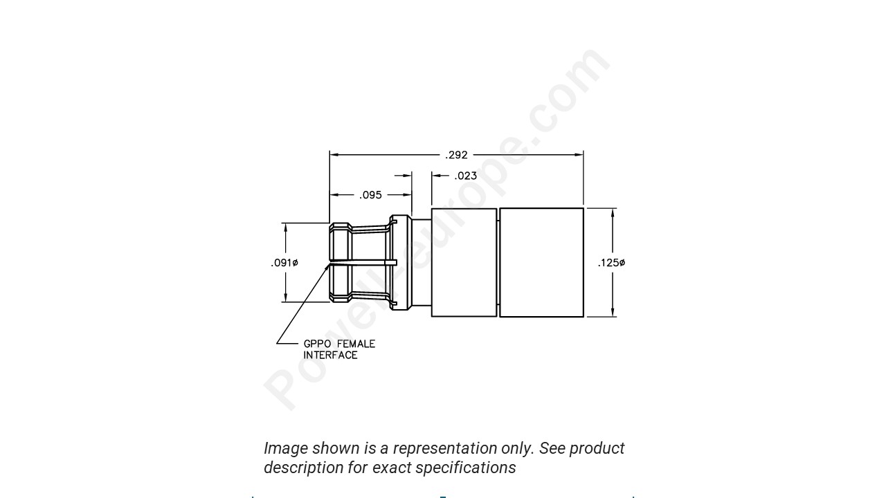 Image showing an extract of the 2D drawing of the Corning Gilbert B055-A11-01