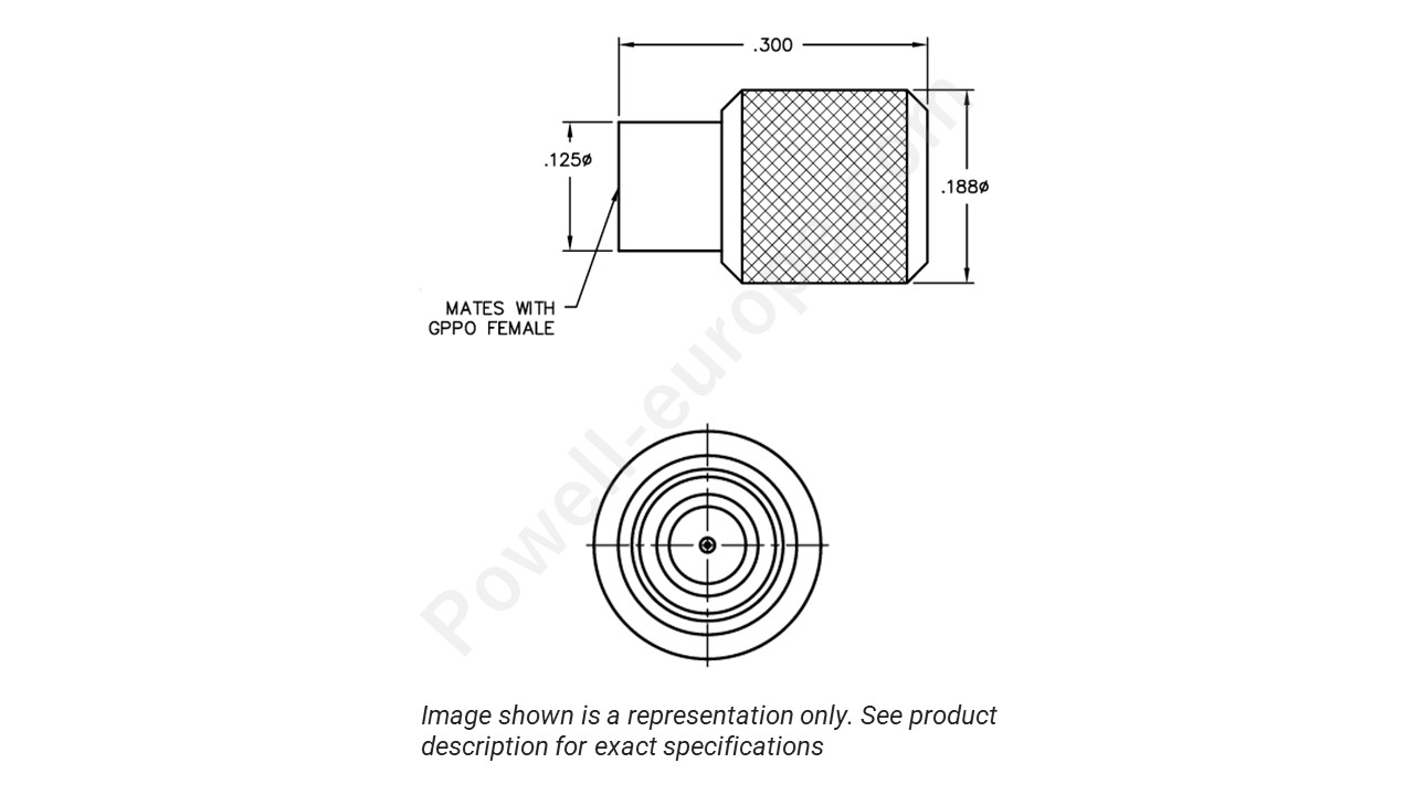 Image showing an extract of the 2D drawing of the Corning Gilbert B096-A93-01