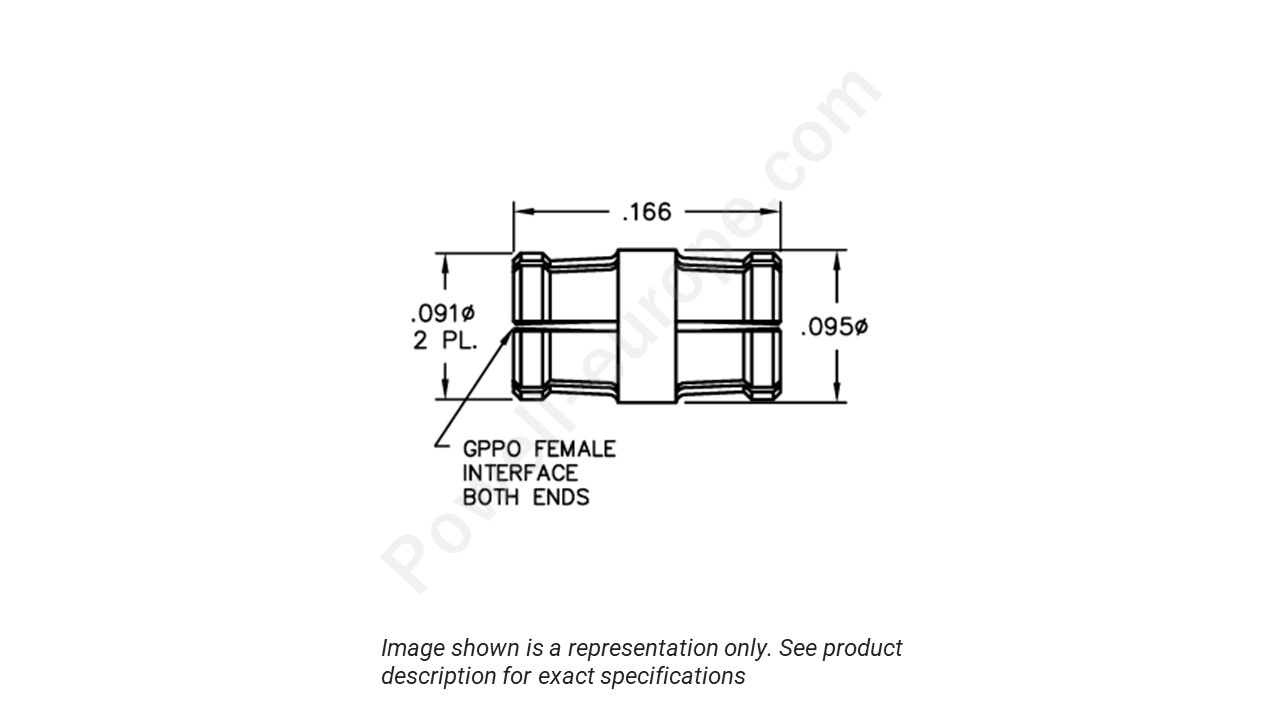 Image showing an extract of the 2D drawing of the Corning Gilbert B1B1-0001-05
