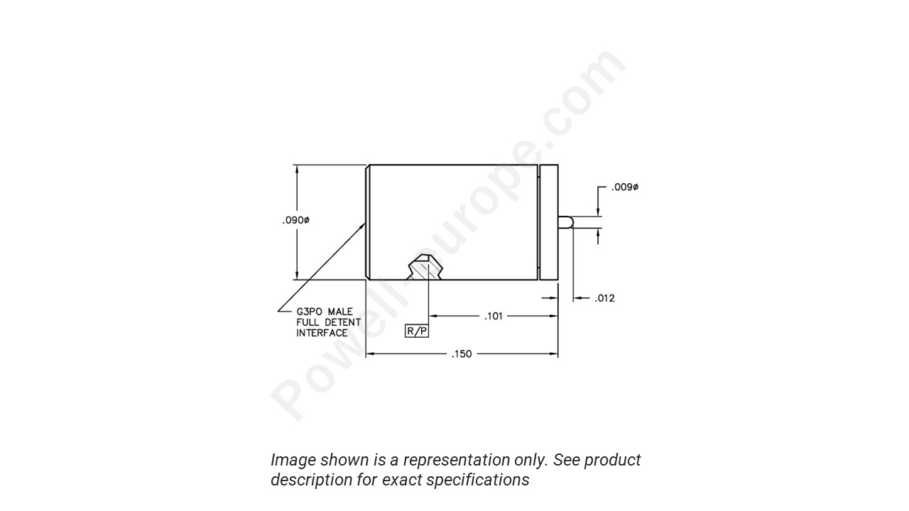 Image showing an extract of the 2D drawing of the Corning Gilbert R008-L13-02