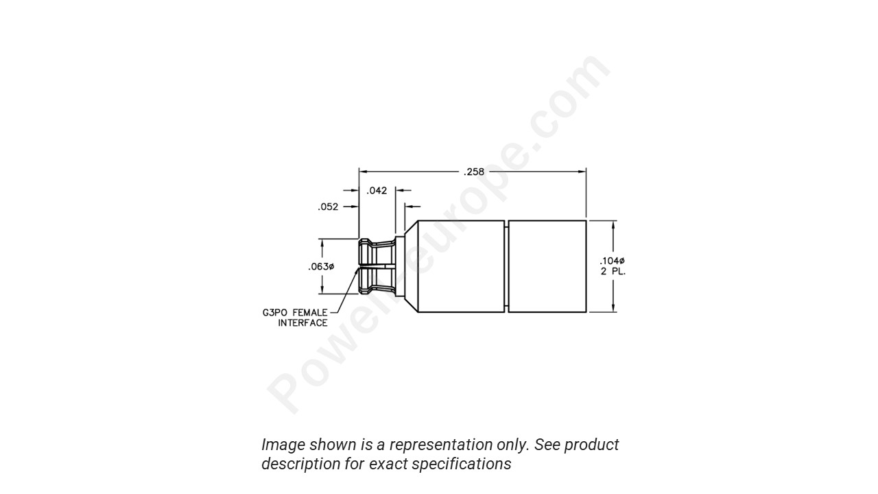 Image showing an extract of the 2D drawing of the Corning Gilbert R055-A11-01