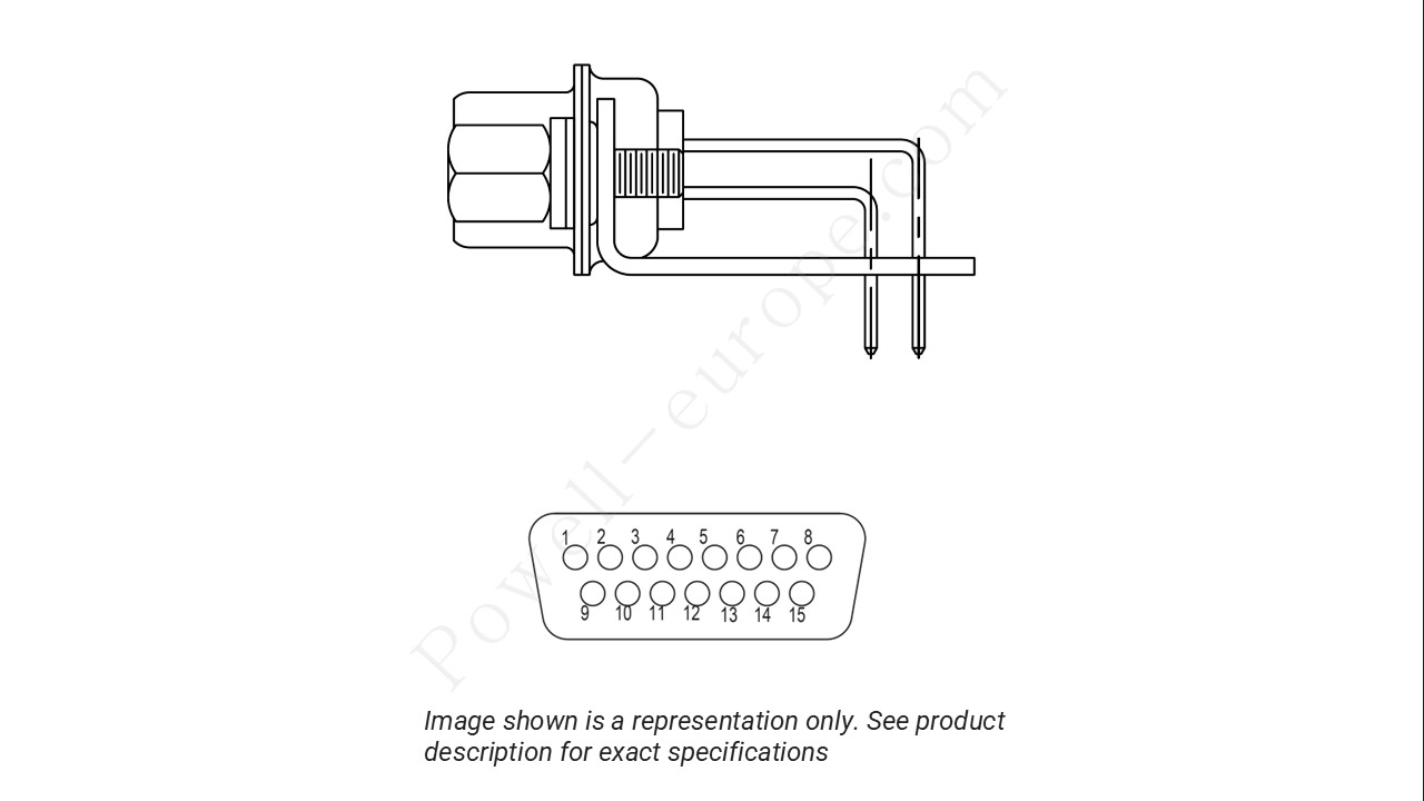 Image showing the insert arrangement and polarization of the Positronic MD15F4R7NV5X/AA