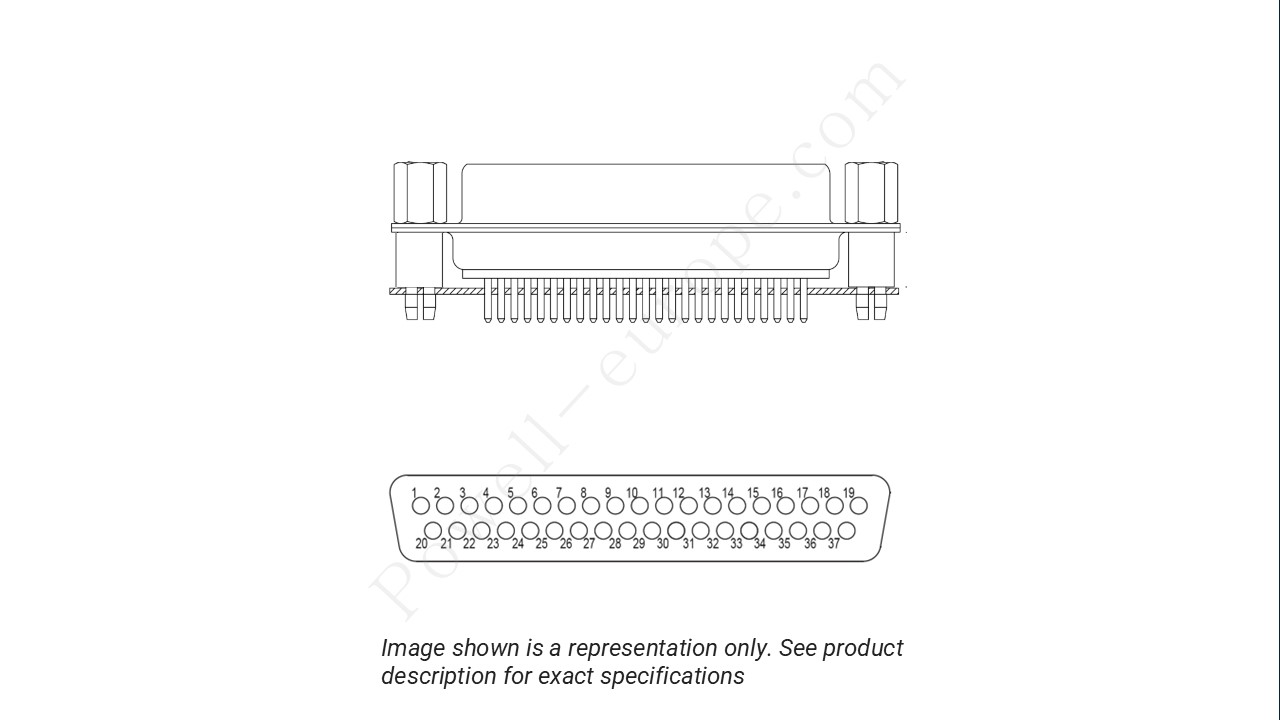 Image showing the insert arrangement and polarization of the Positronic MD37F320000/AA-15