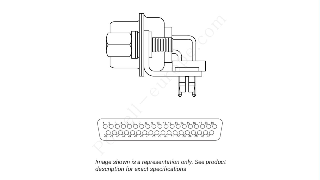 Image showing the insert arrangement and polarization of the Positronic MD37F5R4N00/AA-14