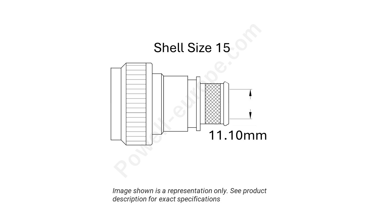 Image showing the shell size and cable insert diameter of the SPI M85049/88-15W02