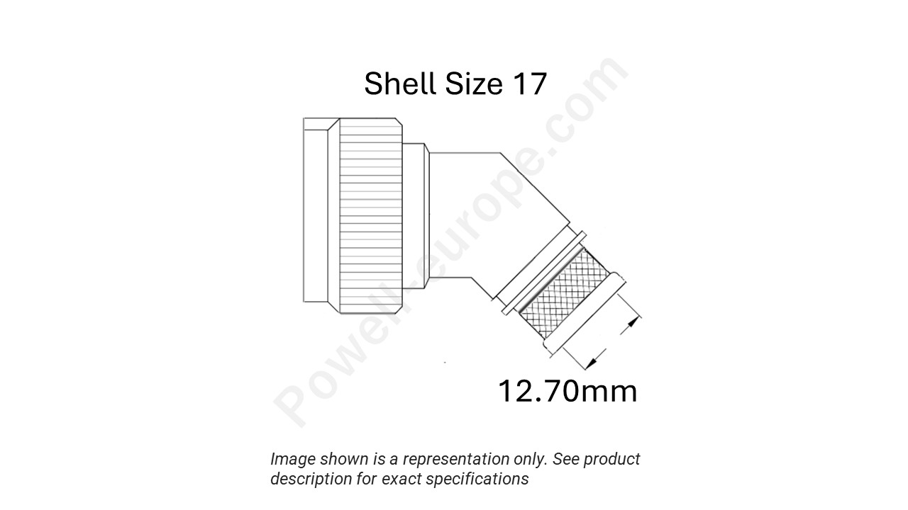 Image showing the shell size and cable insert diameter of the SPI M85049/89-17N02