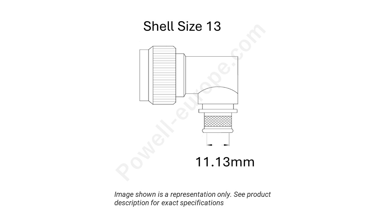 Image showing the shell size and cable insert diameter of the SPI M85049/90-13W03