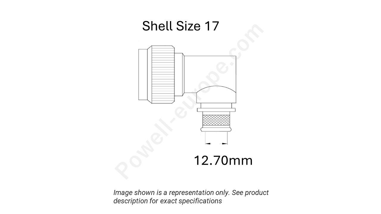 Image showing the shell size and cable insert diameter of the SPI M85049/90-17N02